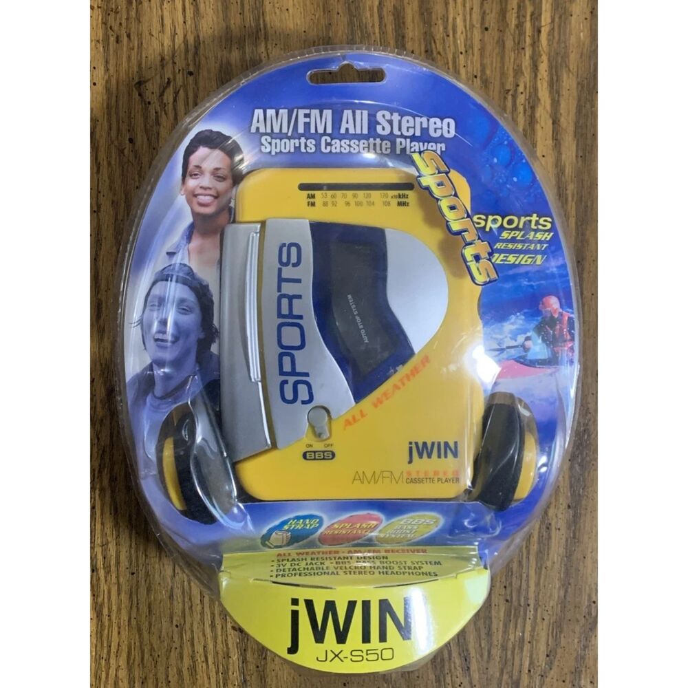 jWIN JX-S50 Sports AM/FM Stereo Cassette Player Sealed New Walkman Style